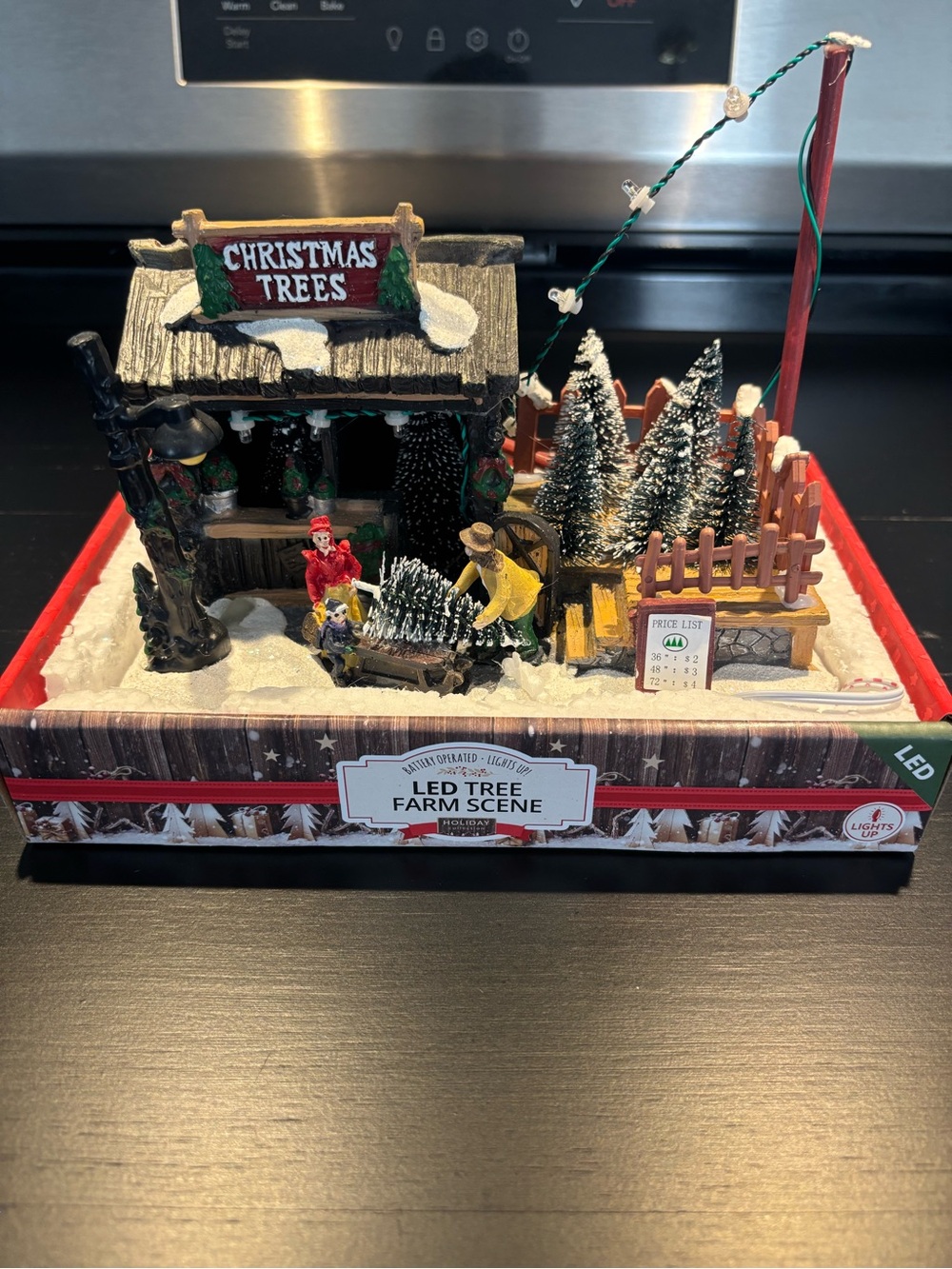 LED Tree Farm Scene - Mini Holiday Village with Snowy Trees